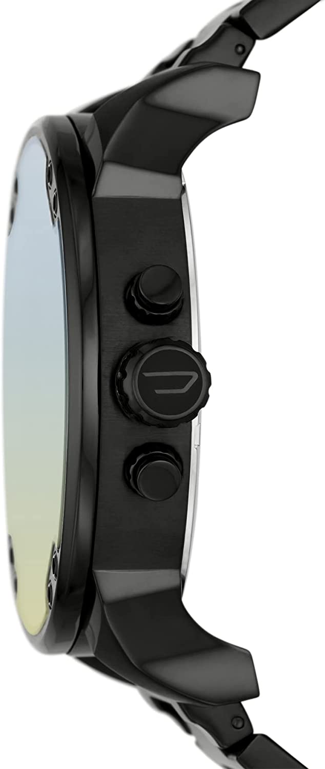Side profile of Diesel Mr. Daddy 2.0 watch showing stainless steel case and pushers