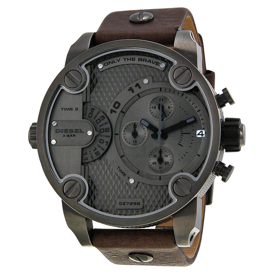 Diesel Only The Brave Chronograph Dual Time Zone Dial Men's Watch #DZ7258 - The Watches Men & CO