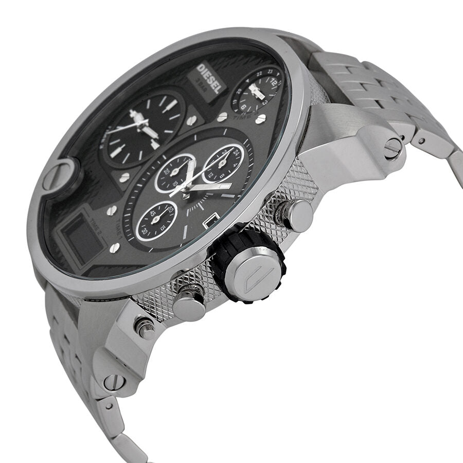 Diesel SBA chronograph watch angled side view showing case and strap detail