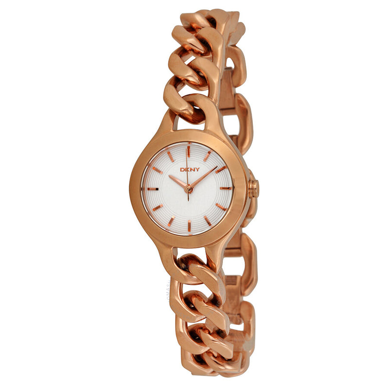 DKNY Chambers White Pearlized Dial Rose Gold-tone Ladies Watch NY2214 - The Watches Men & Co