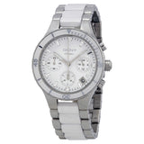 DKNY Chronograph Wite Dial Steel and Ceramic Bracelet Ladies Watch NY8502 - The Watches Men & Co