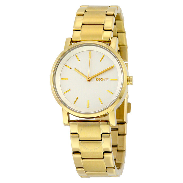 DKNY Soho White Dial Yellow Gold-tone Ladies Watch NY2343 - The Watches Men & Co