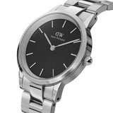 Daniel Wellington Black Iconic Link 28mm Ladies Silver Watch DW00100208