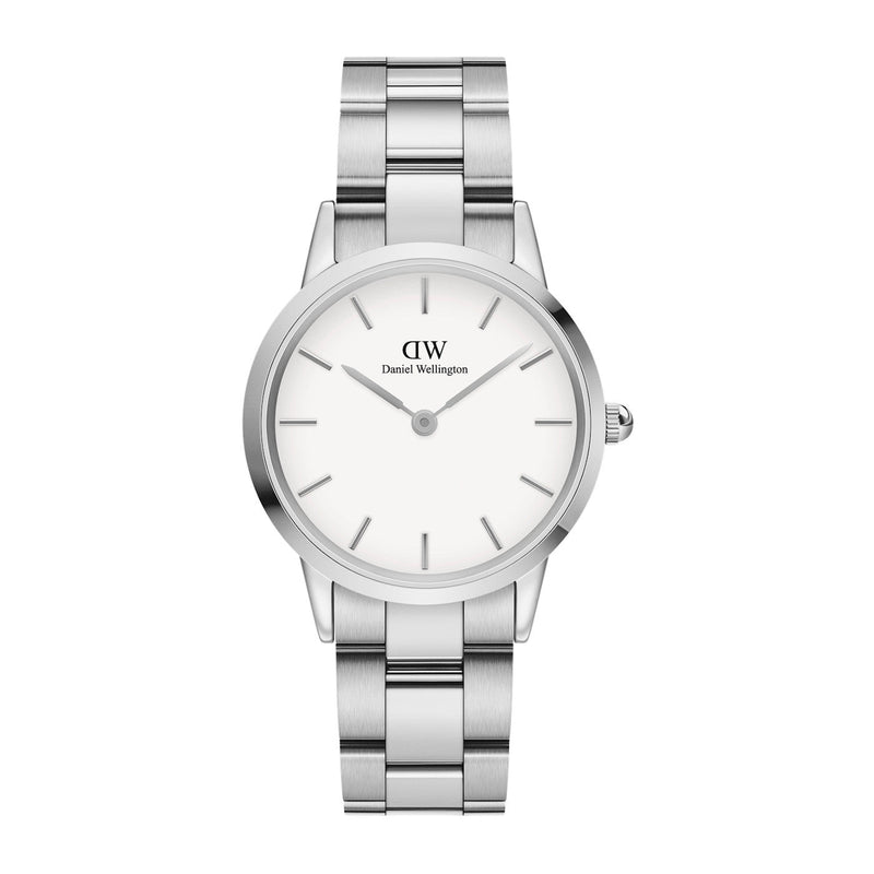 Daniel Wellington White Iconic Link 32mm Ladies Silver Watch DW00100205