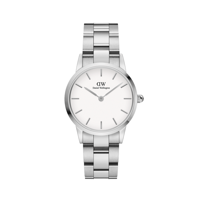 Daniel Wellington White Iconic Link 28mm Ladies Silver Watch DW00100207