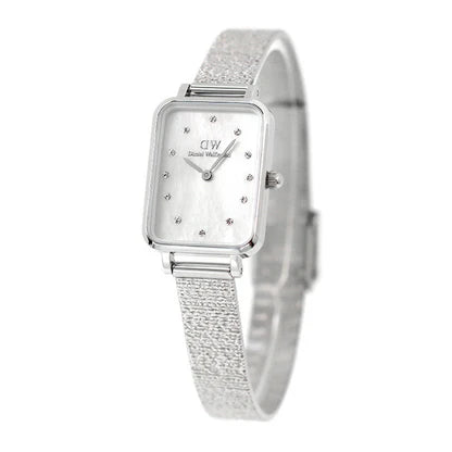 Daniel Wellington Quadro Pressed Piano Lumine Silver MOP White Women's Watch - DW00100580