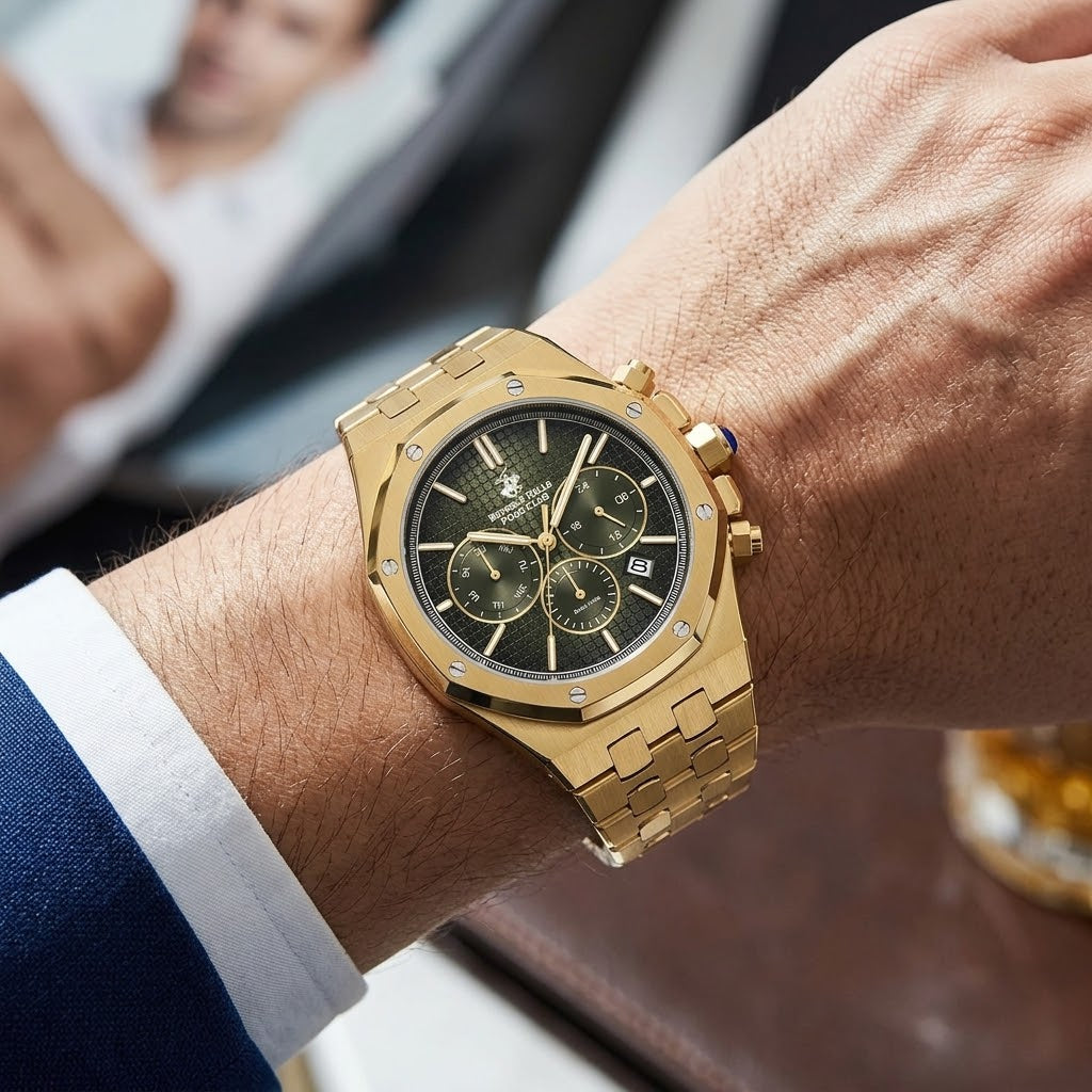 Beverly Hills Polo Club Luxury Gold Date Multifunction Watch BP3051X.170