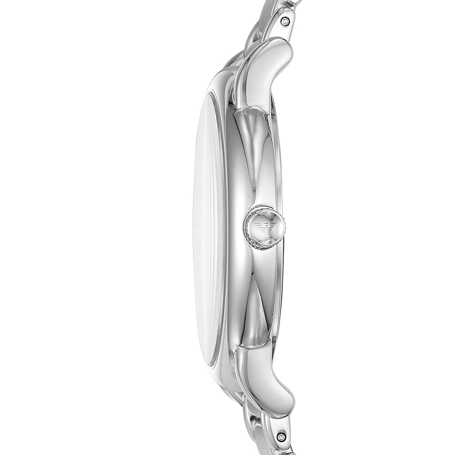 Emporio Armani AR11134 watch side profile showing case thickness and bracelet links