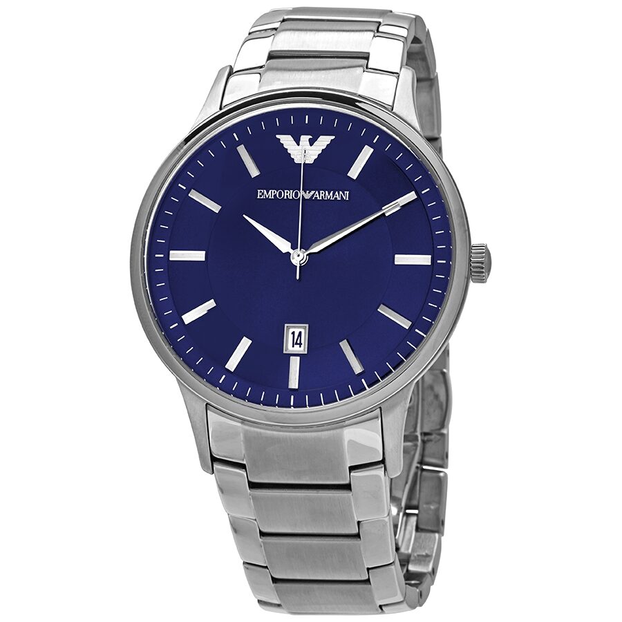 Emporio Armani AR11180 men's watch with blue dial, silver case and bracelet