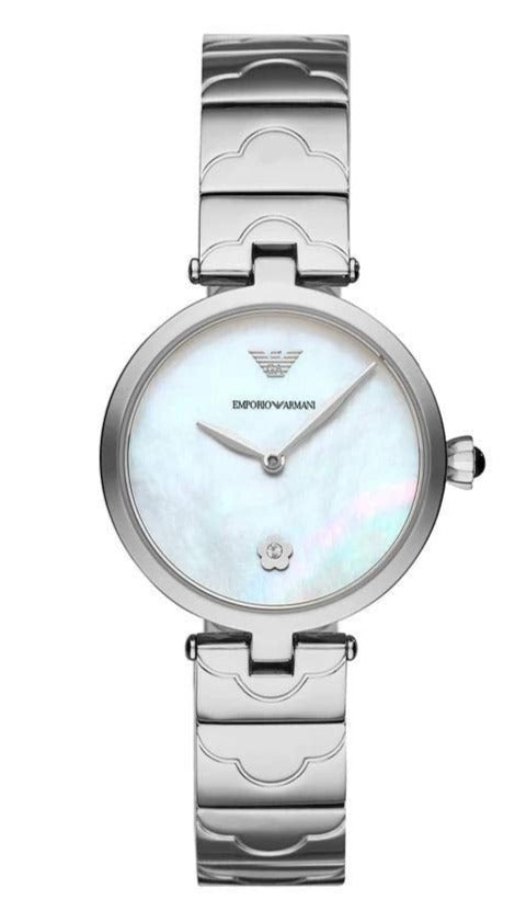 Emporio Armani AR11235 women's watch with mother of pearl dial and silver stainless steel bracelet