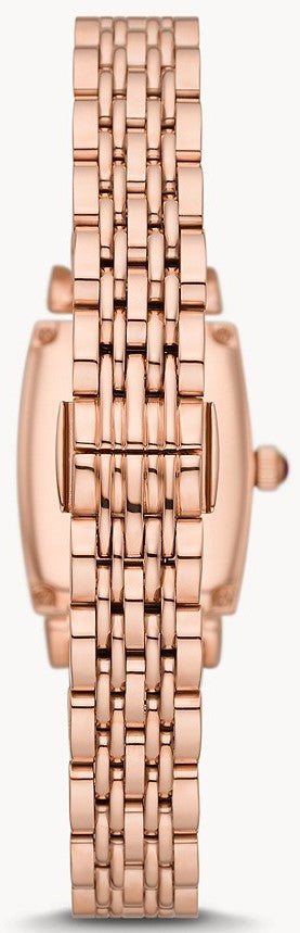 Emporio Armani AR11488 rose gold-tone brick-link bracelet with folded tonneau lugs
