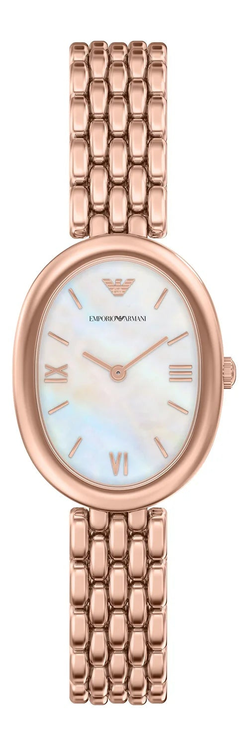 Emporio Armani Sinfonia AR11775 rose gold-tone women's watch with oval dial and rose gold bracelet
