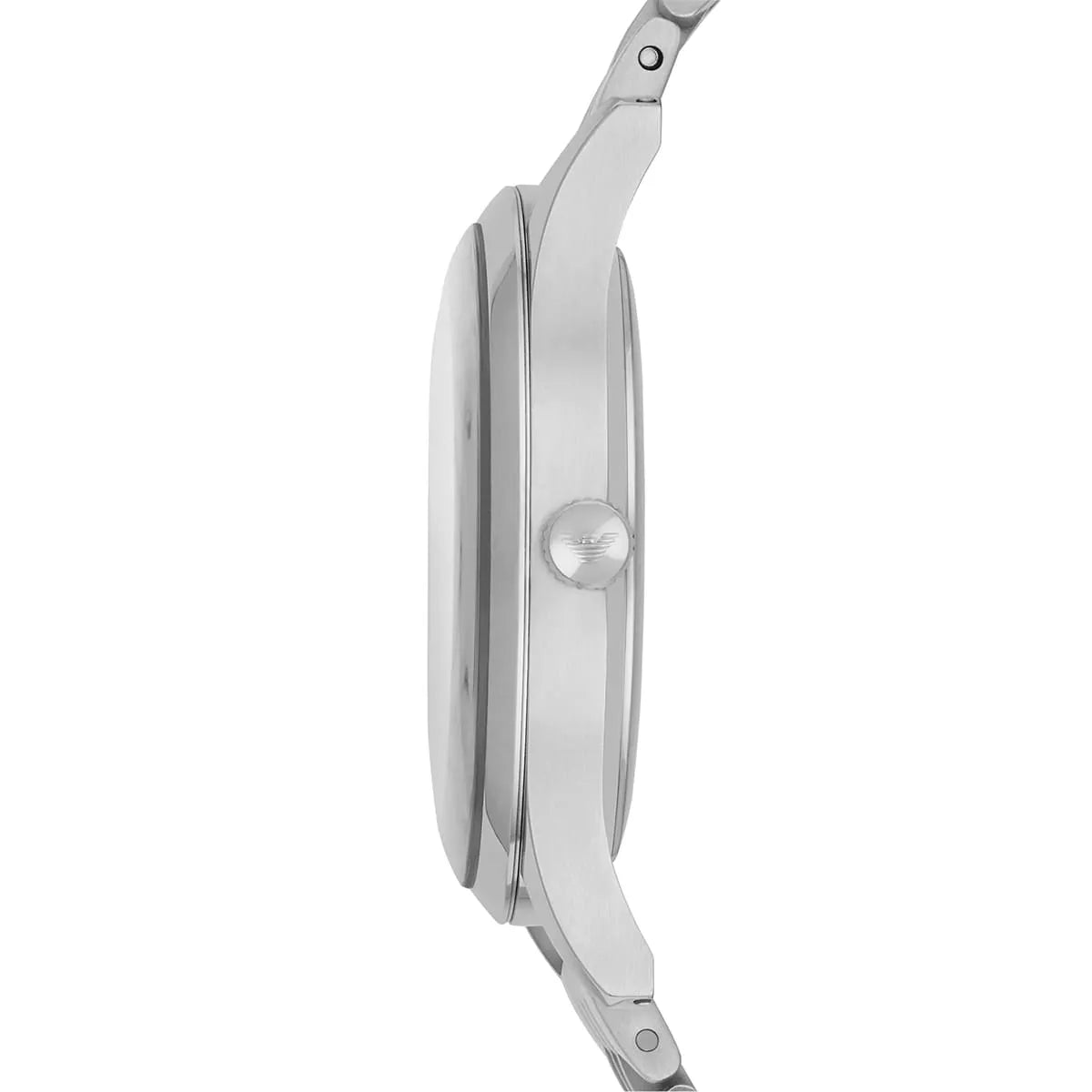 Emporio Armani AR1943 watch side profile showing case thickness and crown