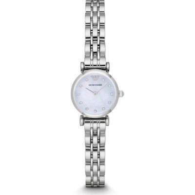 Emporio Armani AR1961 watch with white mother-of-pearl dial and stainless steel bracelet