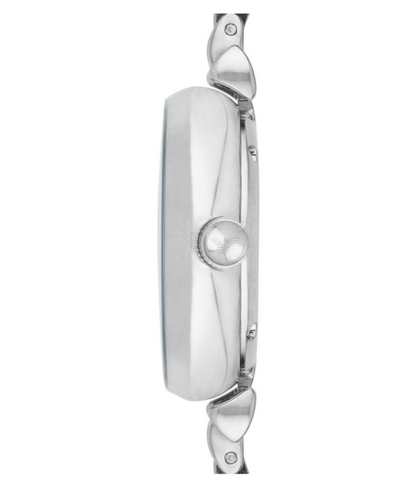 Emporio Armani AR1991 side profile showing silver case thickness and bracelet