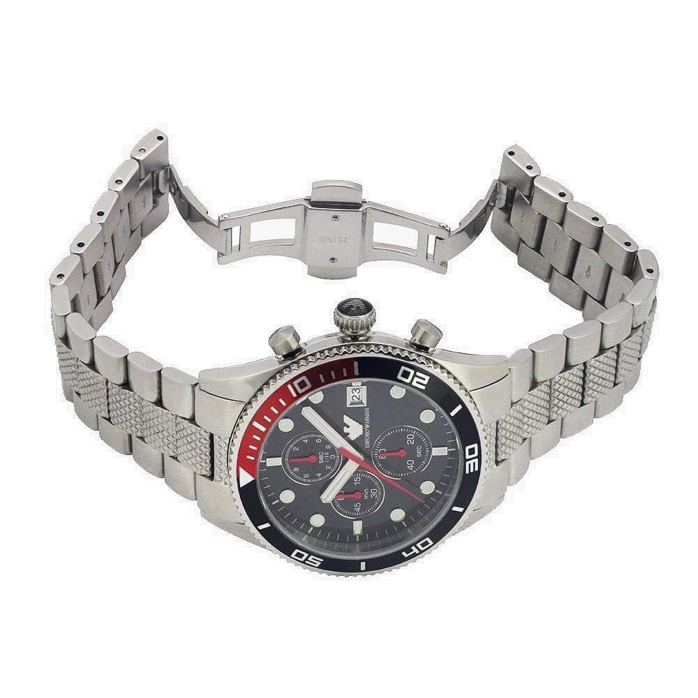 Emporio Armani AR5855 stainless steel three-link bracelet with fold-over clasp