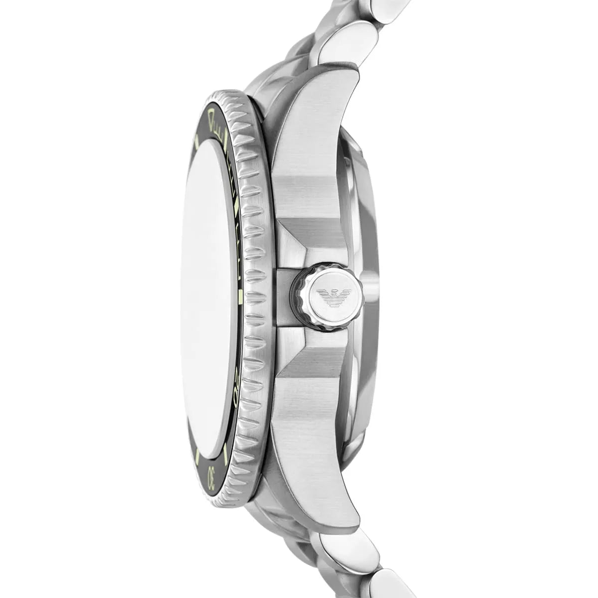 Emporio Armani AR60083 stainless steel link bracelet with fold-over clasp detail