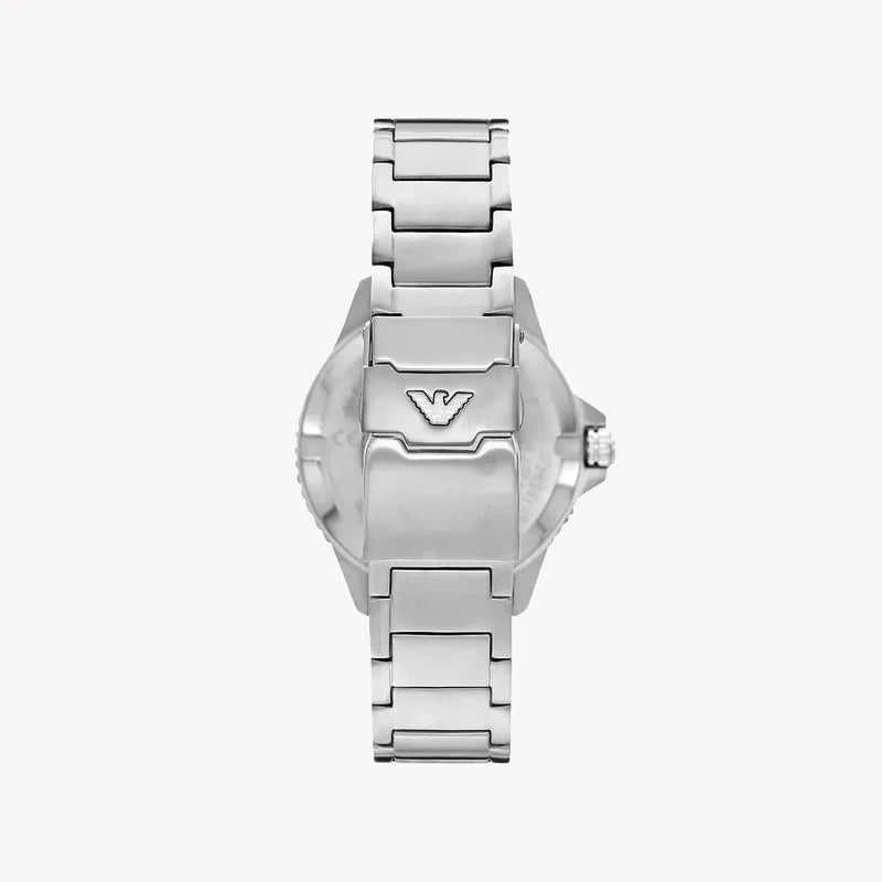 Caseback view of Emporio Armani AR80076 with Emporio Armani eagle logo