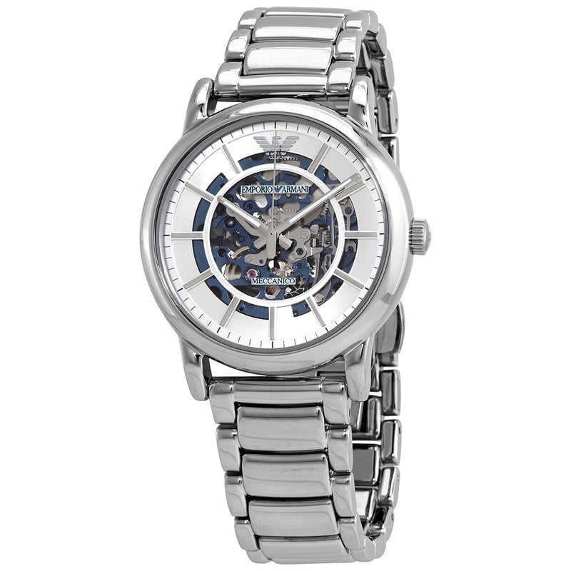 Emporio Armani Automatic Silver Skeleton Dial Men’s Watch AR60006 - Watch