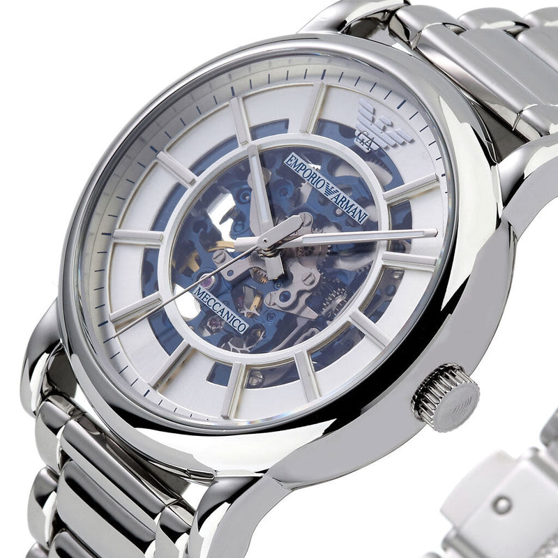 Emporio Armani Automatic Silver Skeleton Dial Men’s Watch AR60006 - Watch