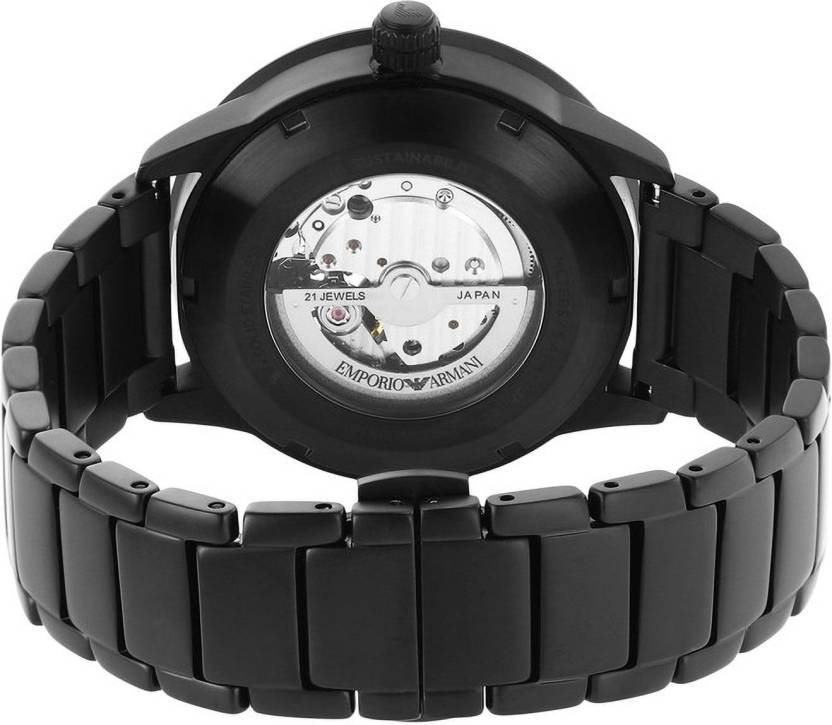 Emporio Armani Automatic Stainless Steel Black Men's Watch AR60054 - The Watches Men & CO #3