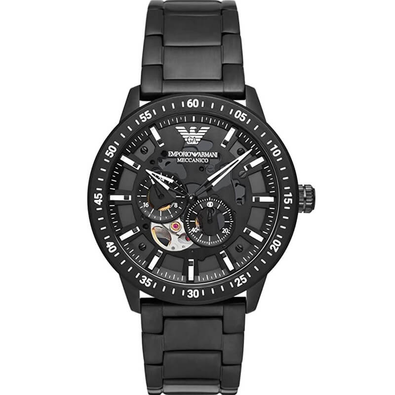 Emporio Armani Automatic Stainless Steel Black Men's Watch  AR60054 - The Watches Men & CO