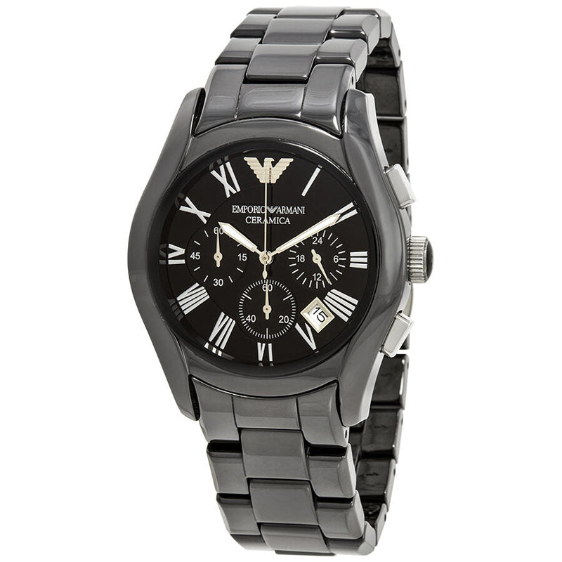 Emporio Armani Chronograph Black Dial Black Ceramic Men's Watch AR1400 - The Watches Men & CO