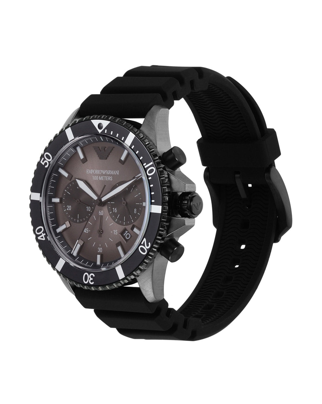 Emporio Armani Chronograph Black Silicone Men's Watch AR11515 - The Watches Men & CO #3