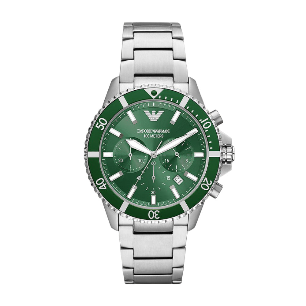 Emporio Armani Chronograph Green Dial Men’s Watch AR11500 - Watch