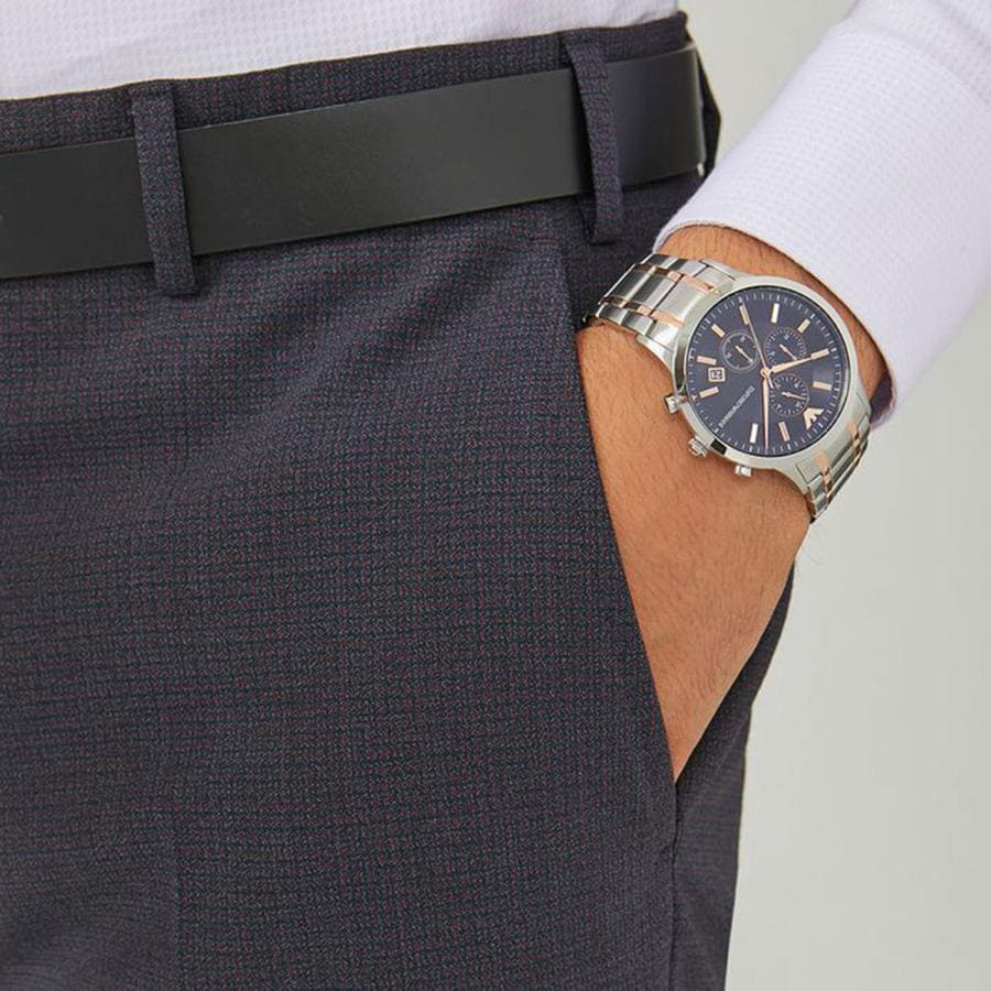 Emporio Armani Chronograph Quartz Blue Dial Men’s Watch AR80025 - Watch
