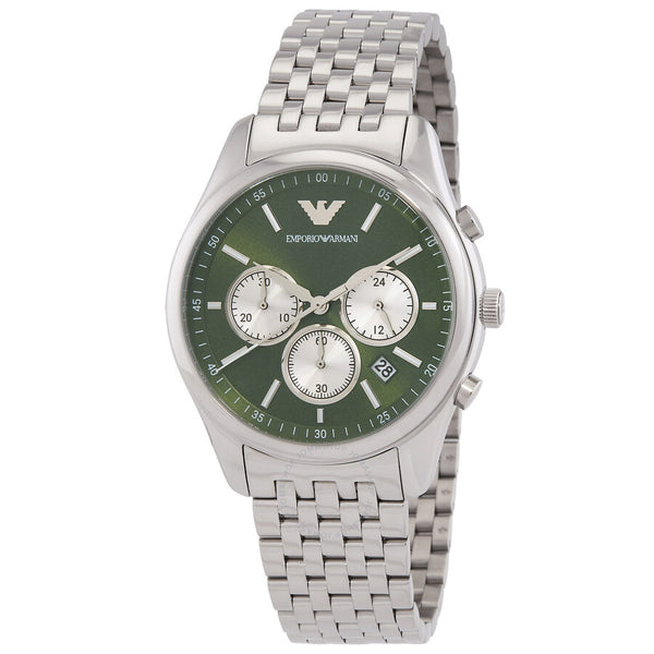 Emporio Armani Chronograph Quartz Diamond Green Dial Men's Watch AR11581 - The Watches Men & Co