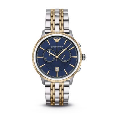 Emporio Armani Classic Chronograph Blue Dial Men's Watch #AR1847 - The Watches Men & CO