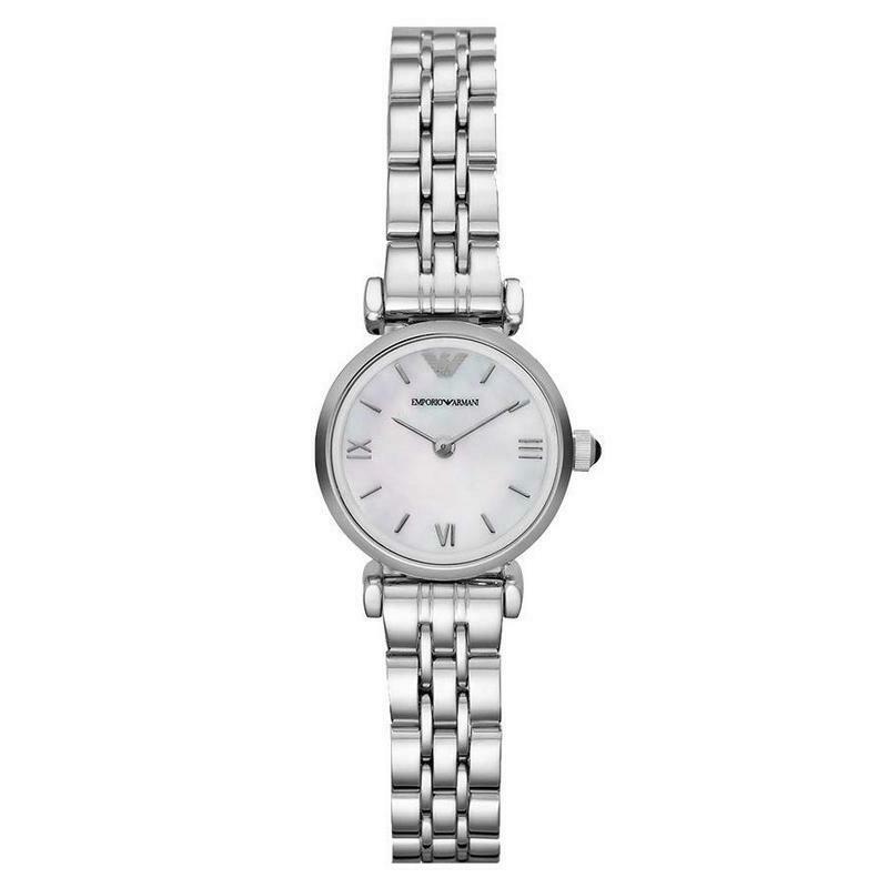 Emporio Armani Classic Mother Of Pearl Dial Stainless Steel Quartz Ladies Watch AR1763 - Watch