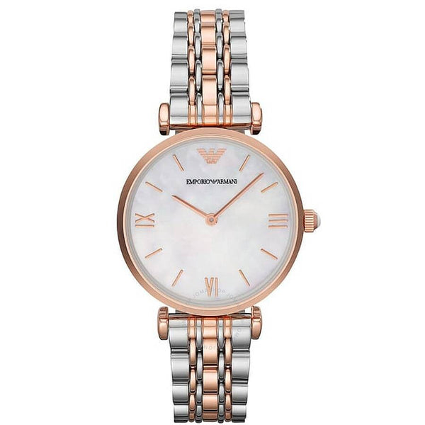 Emporio Armani Classic Quartz White Mother of Pearl Dial Ladies Watch AR1683I - The Watches Men & Co