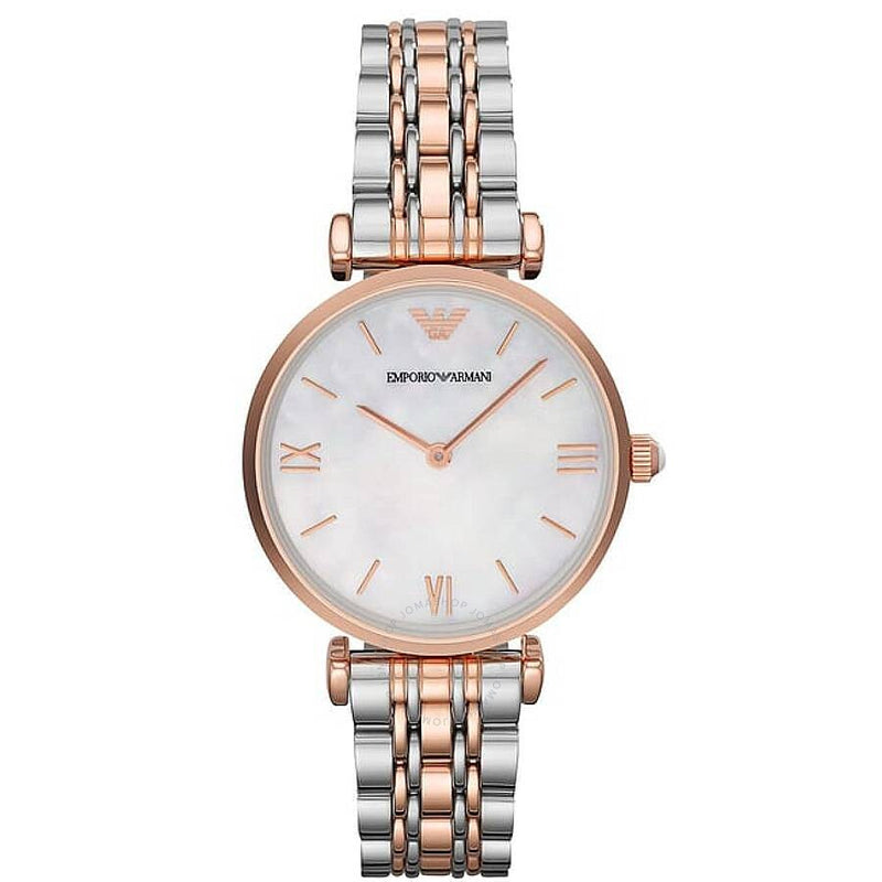 Emporio Armani Classic Quartz White Mother of Pearl Dial Ladies Watch AR1683I - The Watches Men & Co