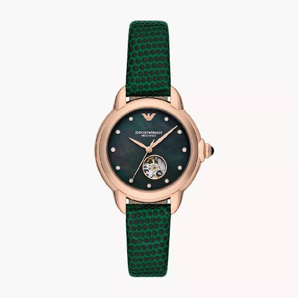 Emporio Armani Mia Automatic Green Dial Ladies Watch AR60073 - The Watches Men & Co