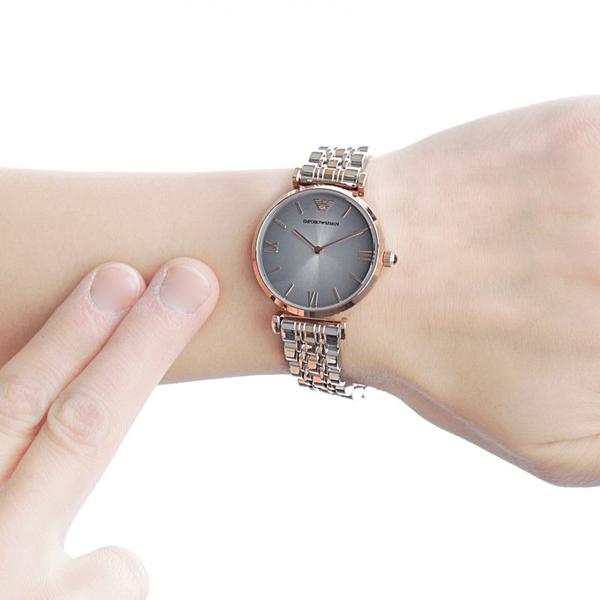 Emporio Armani Quartz Grey Dial Two-tone Ladies Watch AR1725 - Watch
