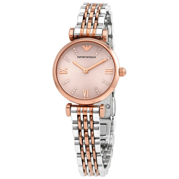 Emporio Armani Quartz Pink Dial Ladies Watch AR11223 - The Watches Men & Co