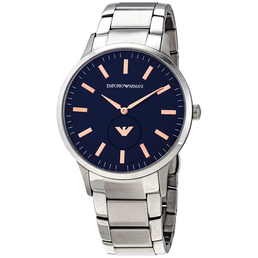 Emporio Armani Renato AR11137 men's watch with blue dial and stainless steel bracelet
