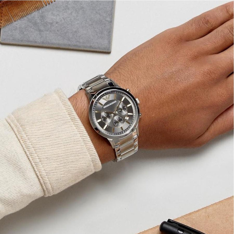 Emporio Armani Renato Chronograph Grey Dial Men’s Watch AR11047 - Watch