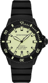 Emporio Armani Sea Explorer Automatic Black Silicone Watch ar60085 ar60085 - Image 1