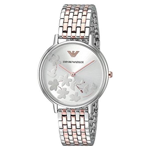 Emporio Armani Silver Sunray Dial Two-Tone Ladies Watch AR11113 - Watch