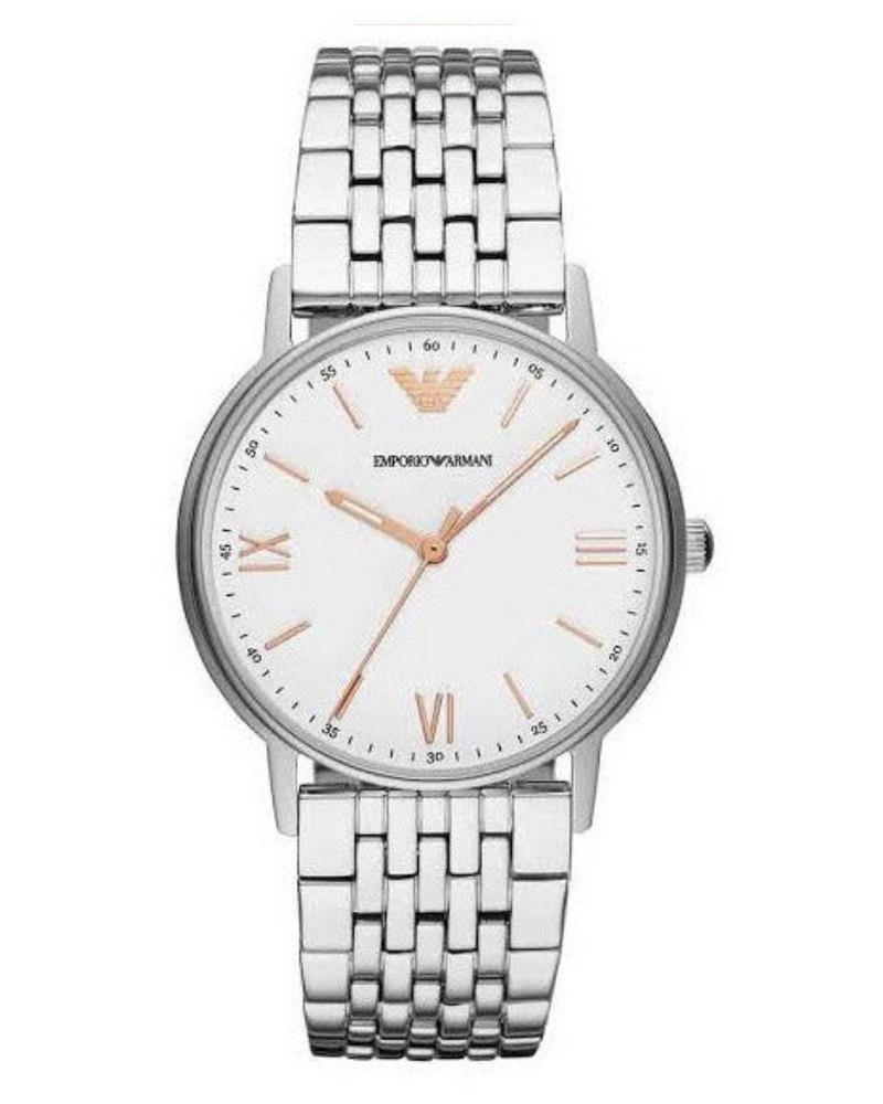 Emporio Armani Stainless White Dial Watch AR80014 - Unisex Watches