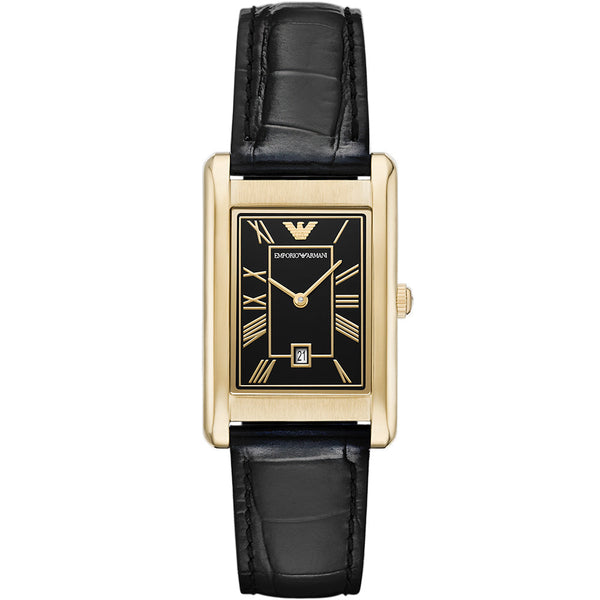 Emporio Armani Two-Hand Date Black Leather Gino Watch AR11666 AR11666 - Image 1