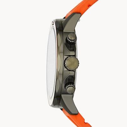 Fossil Bannon BQ2500 side view showing case thickness and chronograph pushers