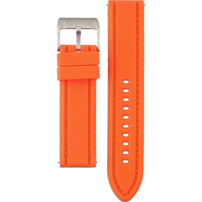 Fossil Bannon BQ2500 orange silicone strap with stainless steel buckle