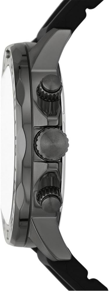 Side profile of Fossil Bannon watch showing chronograph pushers and case thickness