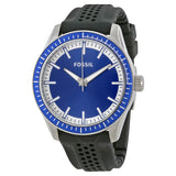 Fossil Blue Dial Black Silicone Strap Men's Watch BQ1271