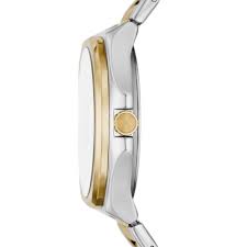 Fossil BQ2752 watch shown from the side profile with two-tone case design