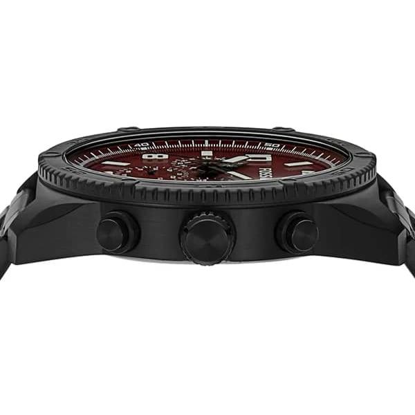 Fossil BQ2803 chronograph watch angled view showing dial, bezel, and case lugs